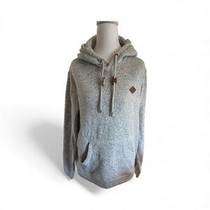 Quicksilver Gray Hooded Sweatshirt with Brown Accents